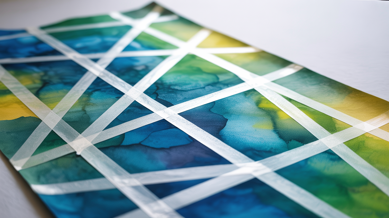 10. Tape Resist Watercolor