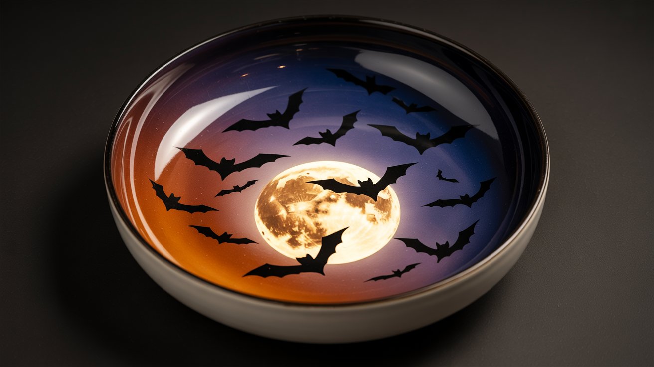 . Halloween Bat and Moon Design