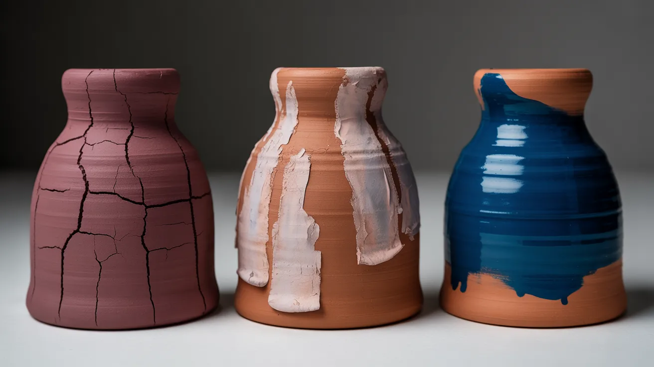 Three vases in varying colors and designs, showcasing unique patterns and styles.