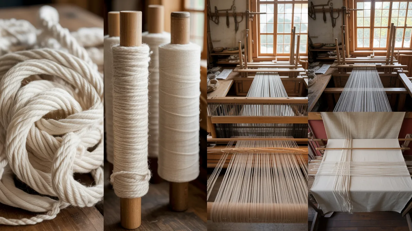 A collage of images displaying various weaving techniques and patterns, showcasing the art of textile creation.