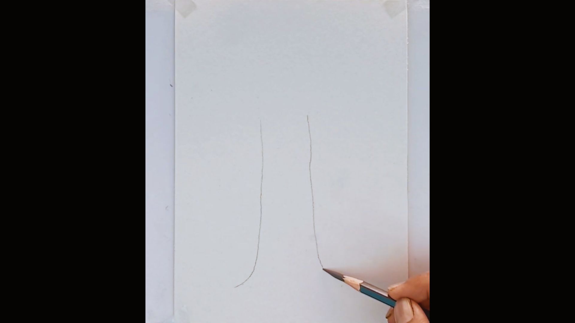 A step-by-step guide illustrating how to draw a straight line using a pencil on paper.
