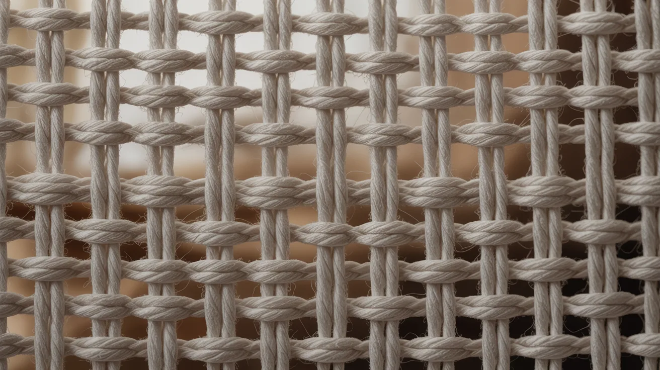 Close-up of a textured woven fabric showcasing intricate patterns and rich colors.