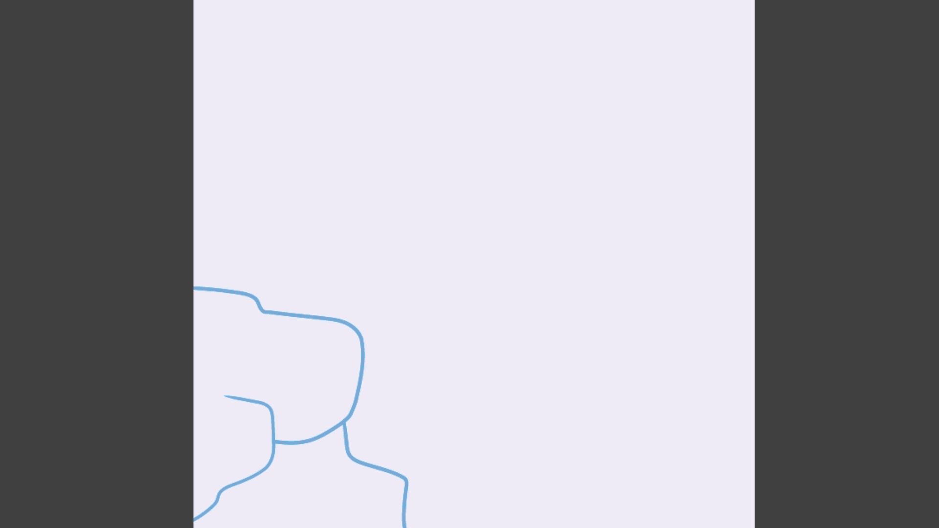 A drawing of a person holding a smartphone, looking engaged and focused on the device.