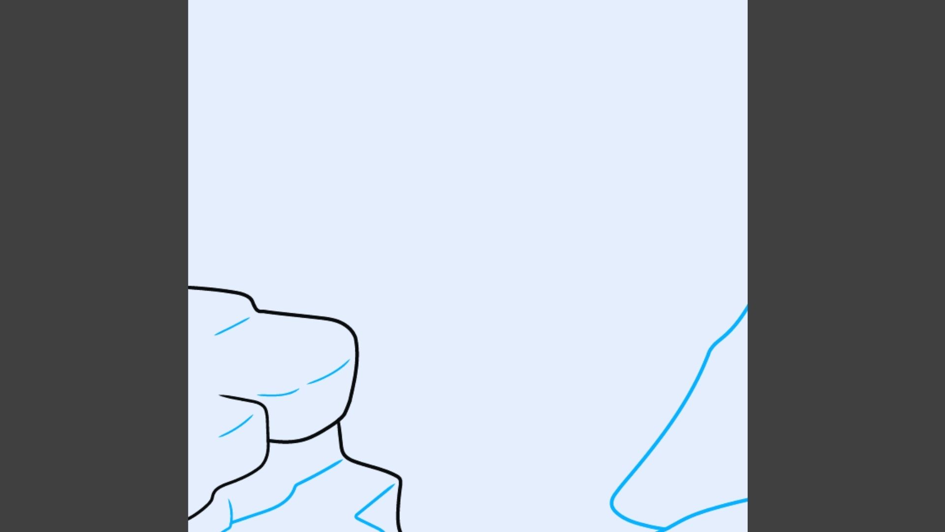 Step 5 of a tutorial showing how to draw a penguin, featuring detailed instructions and a visual example.