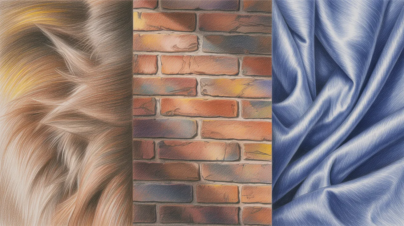 A painting depicting a textured brick wall with a draped blue cloth in the foreground.