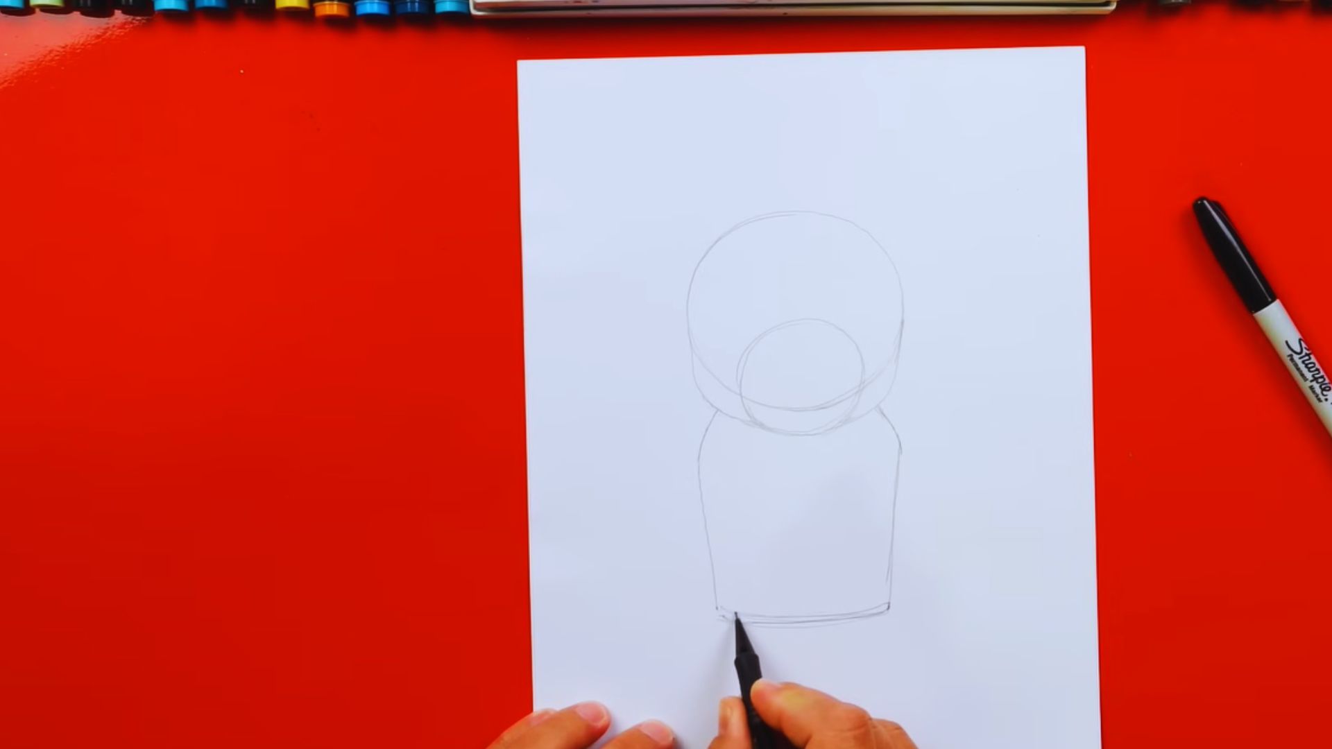 Visual guide detailing five steps to effectively draw a doll.