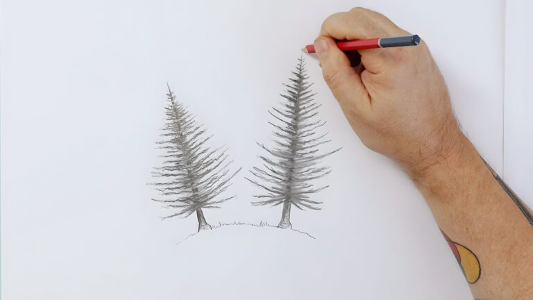How to Draw Pine Trees Step by Step (Beginners) - TheMasterCraft