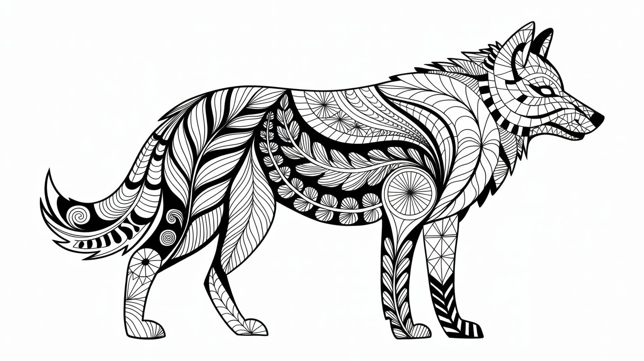 16. Zentangle-Style Patterned Animal Illustrations