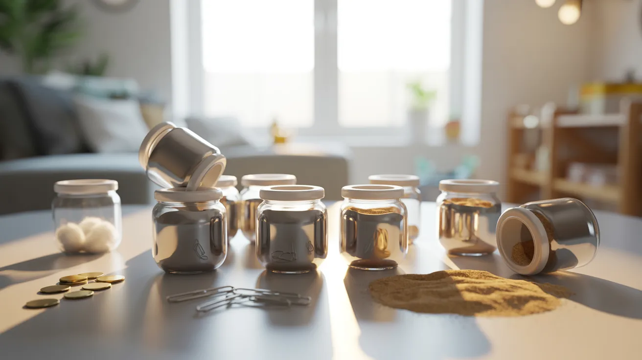 Sound jar guessing game for kids’ auditory sensory activity identifying hidden sounds inside jars