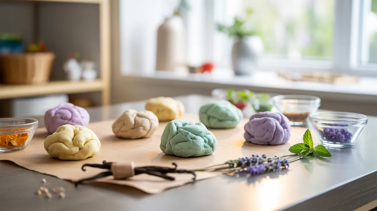 - Scented playdough for kids’ sensory play activity with soft, aromatic dough for creative shaping and learning.