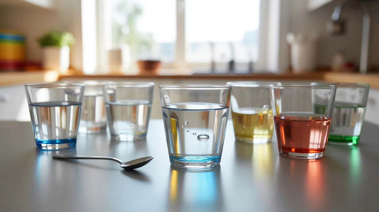 Musical water glass experiment for kids’ science activity using water-filled glasses to explore sound and pitch variation