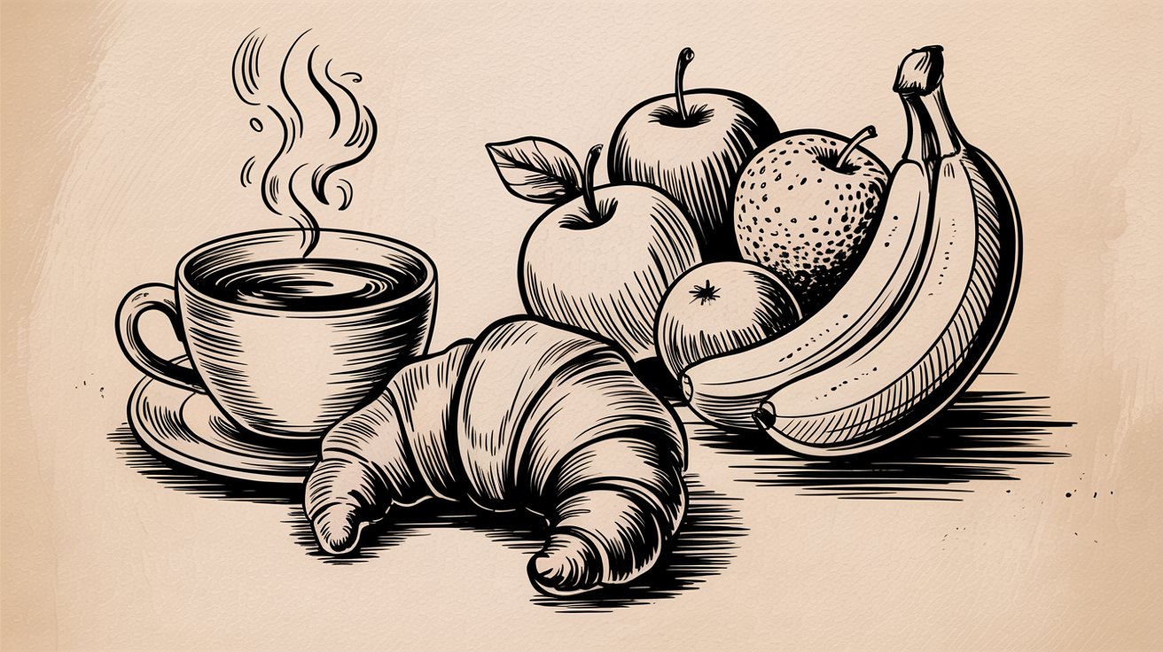 11. Food Illustrations in Ink (Realistic or Stylized)
