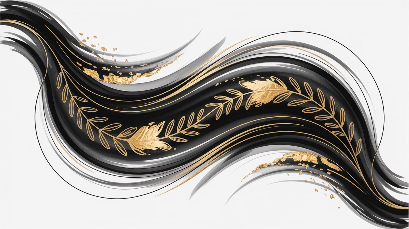 21. Mixed Media Ink with White Gel Pen or Gold Leaf