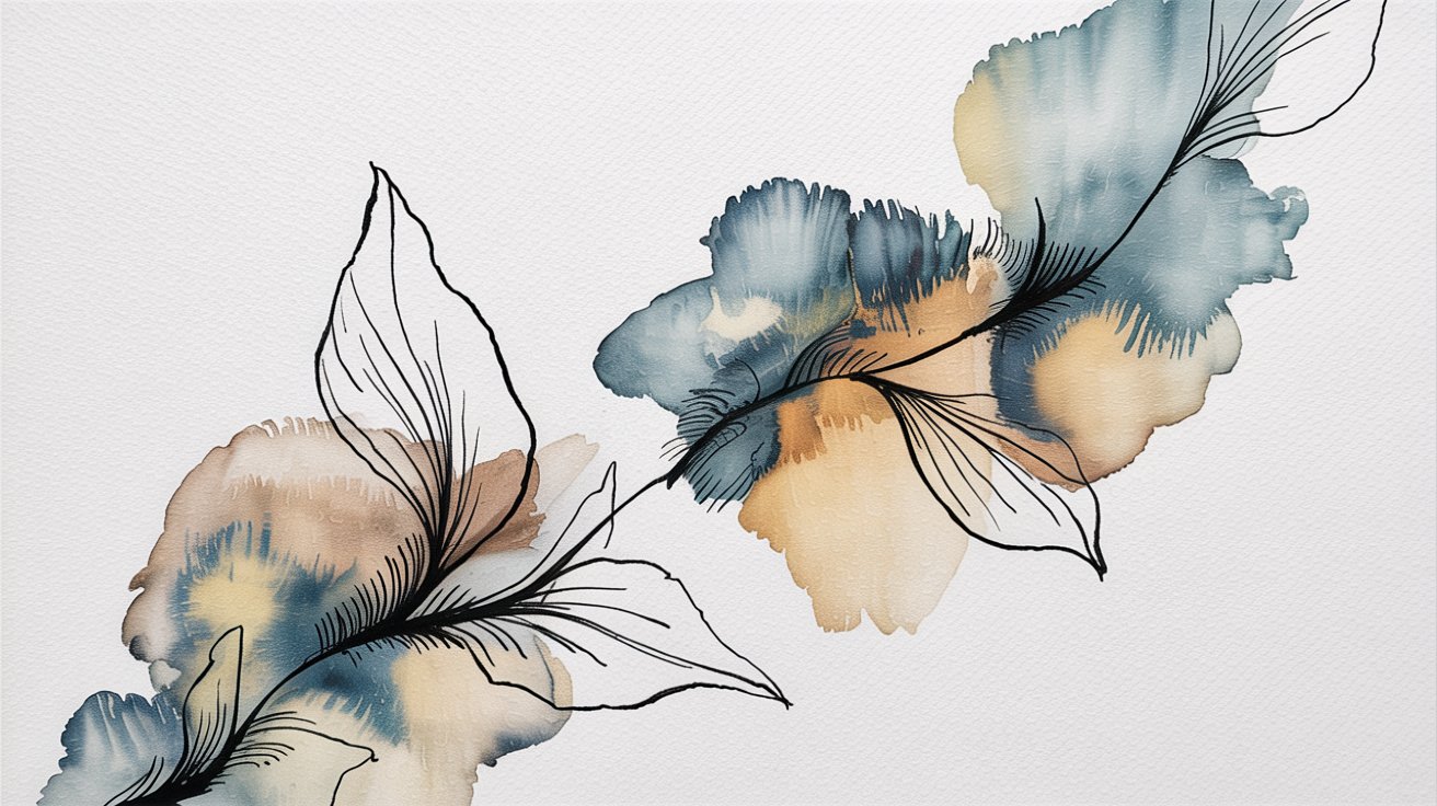 15. Ink and Wash Technique (Lines Plus Water Effects)