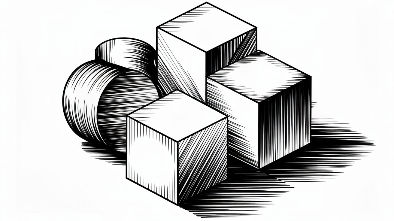 5. Geometric Shapes with Ink Shading