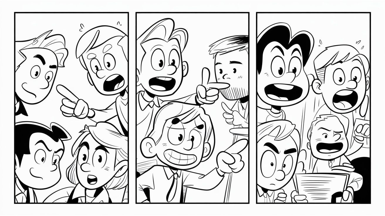 22. Comic Strip Panels in Ink