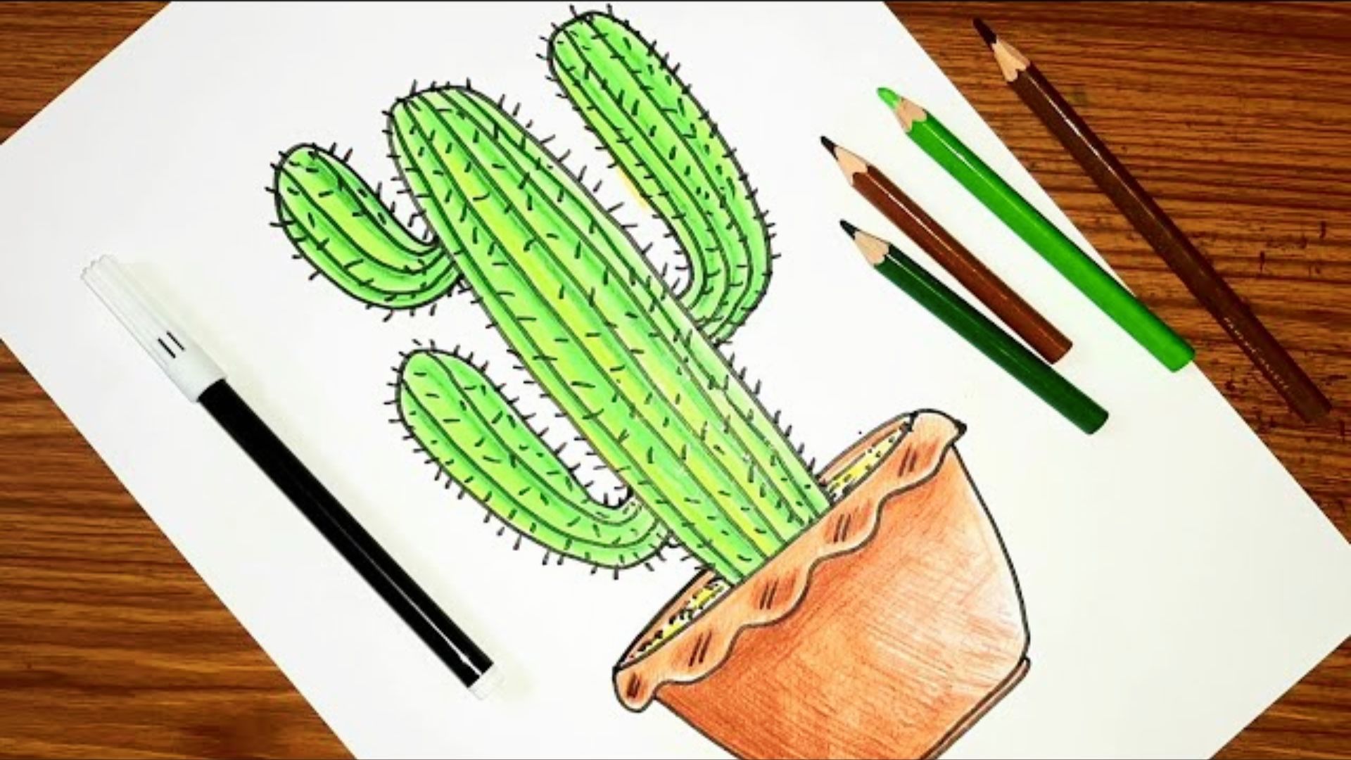 Visual tutorial on creating a cactus drawing, emphasizing straightforward methods suitable for all skill levels.