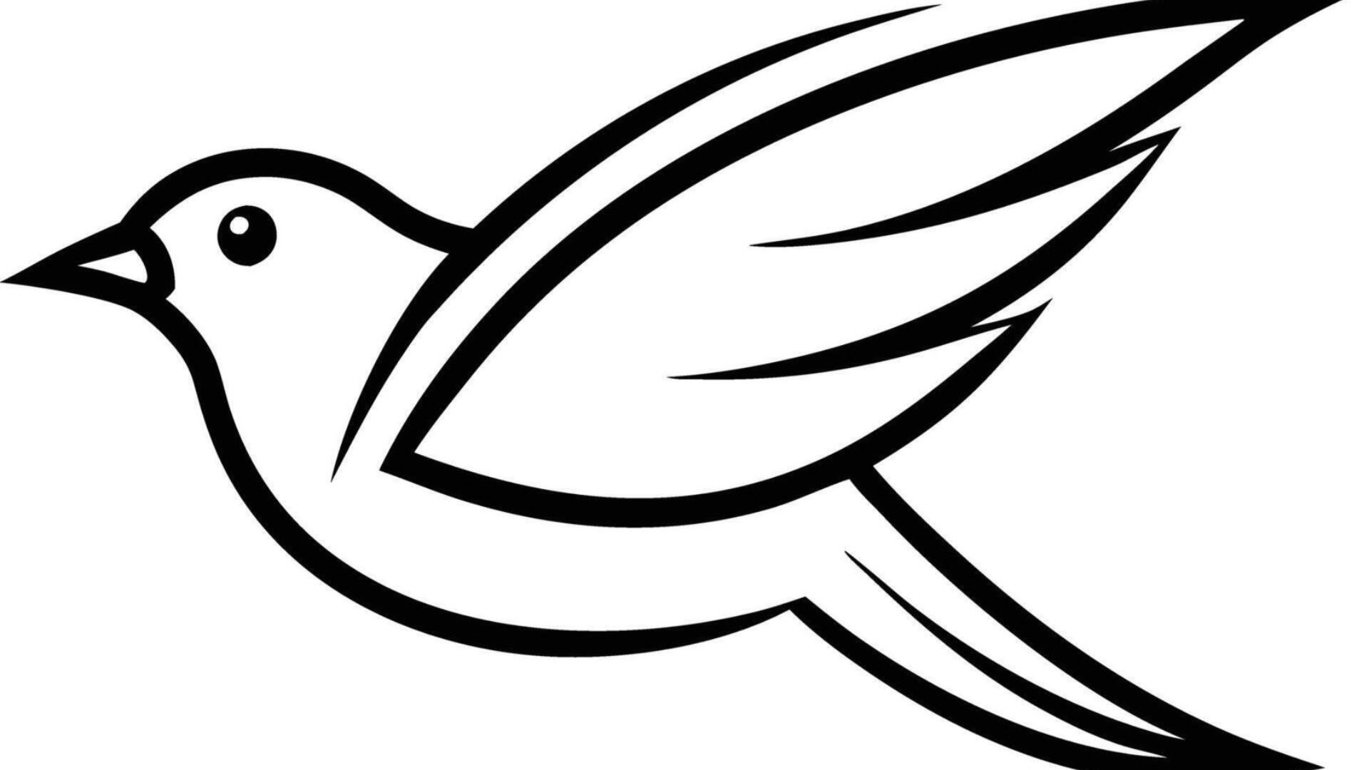 "A monochrome illustration of a bird, showcasing intricate feather details and a serene pose."