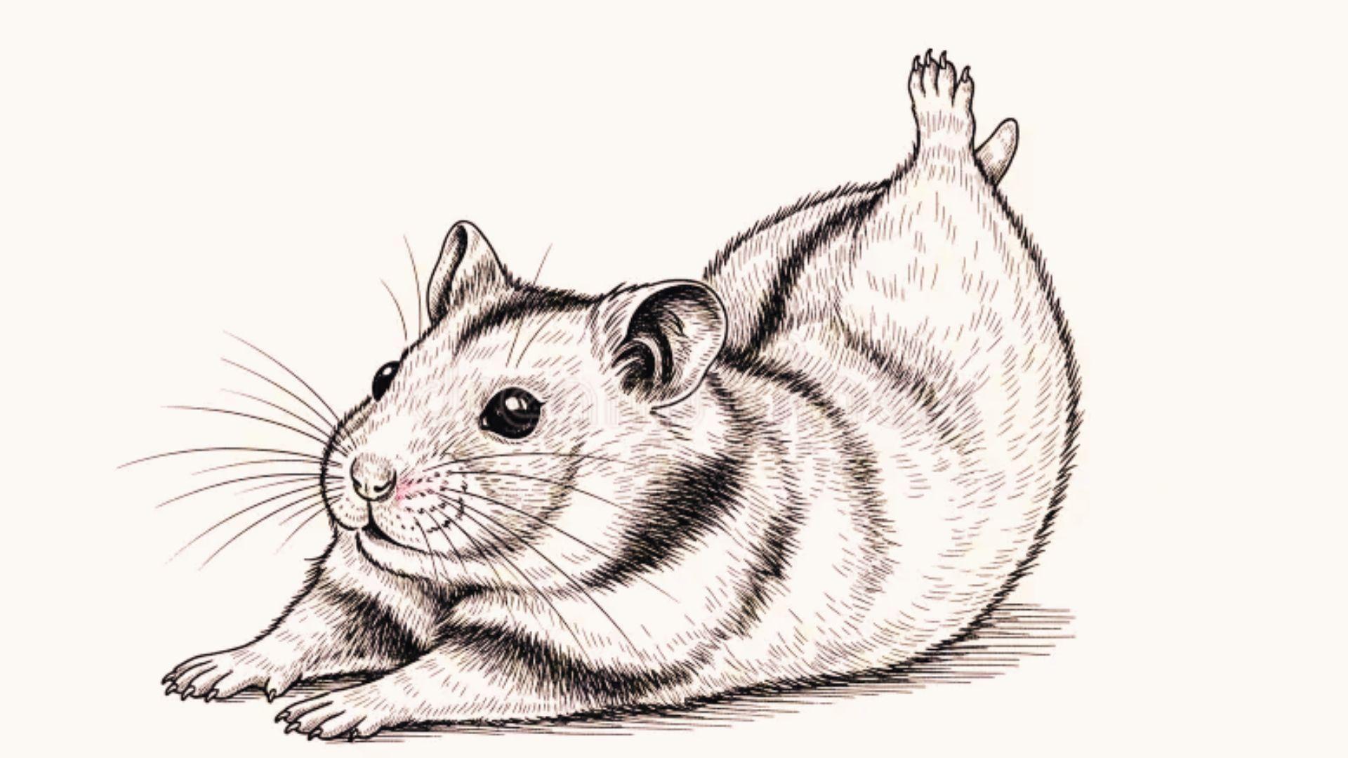 Sketch of hamster that's showing perfectly sketched.