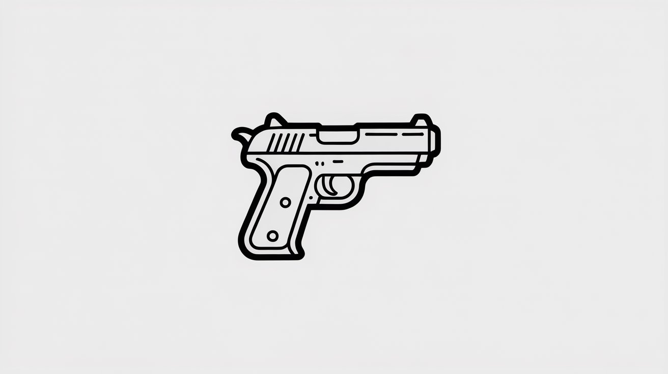 Basic outline sketch of a compact handgun with no fill or shading.
