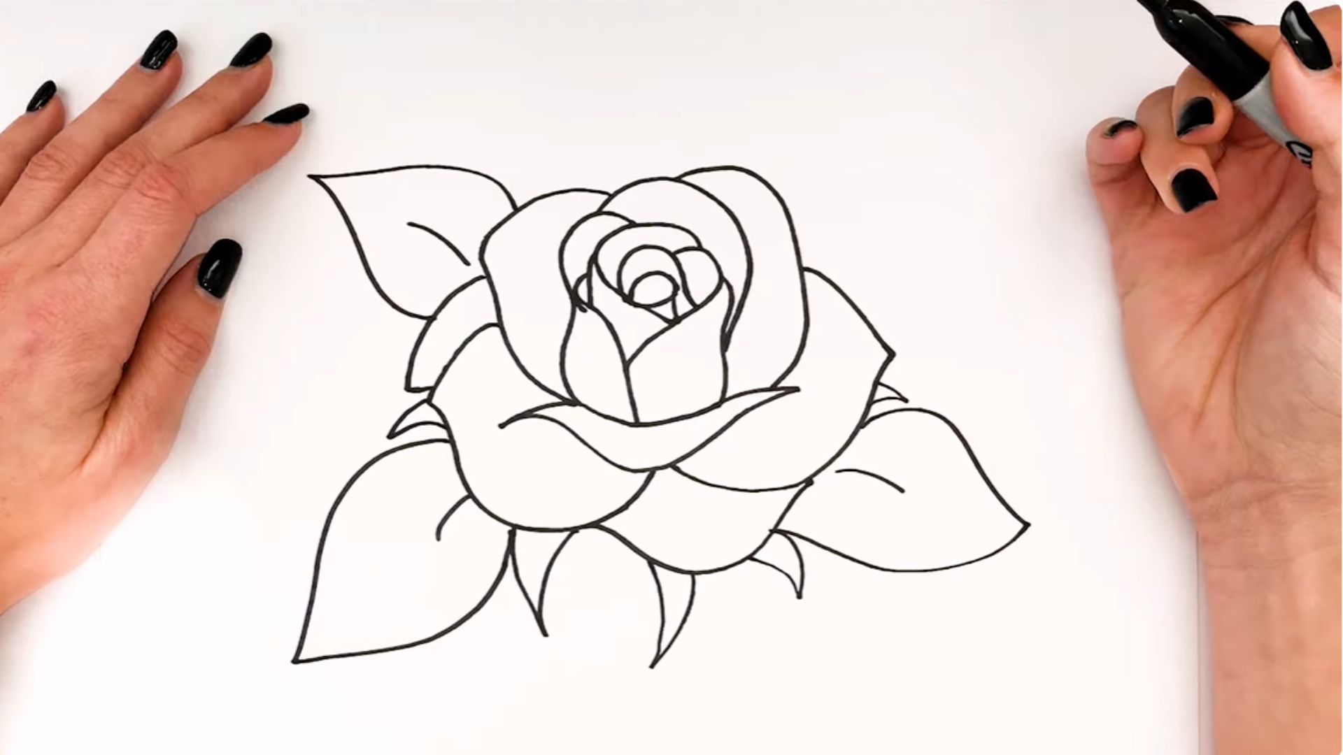 "Step-by-step guide illustrating how to draw a rose, featuring clear instructions and visual examples."