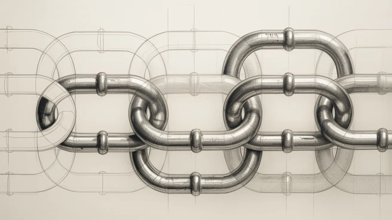 Basic chain drawing showing overlapping oval links forming simple connected structure