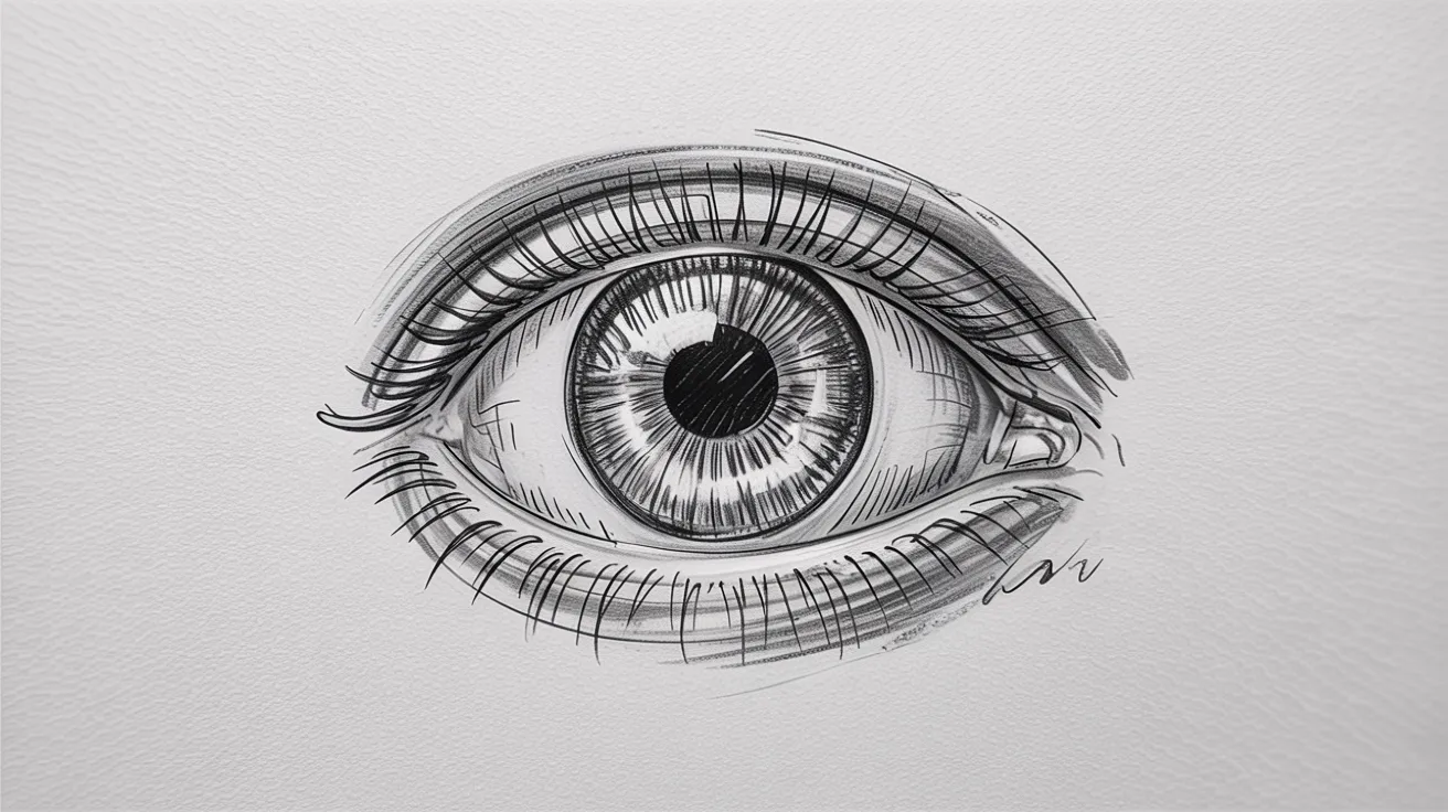 Dragon eye drawing step with soft pencil shading inside iris without shine or reflection