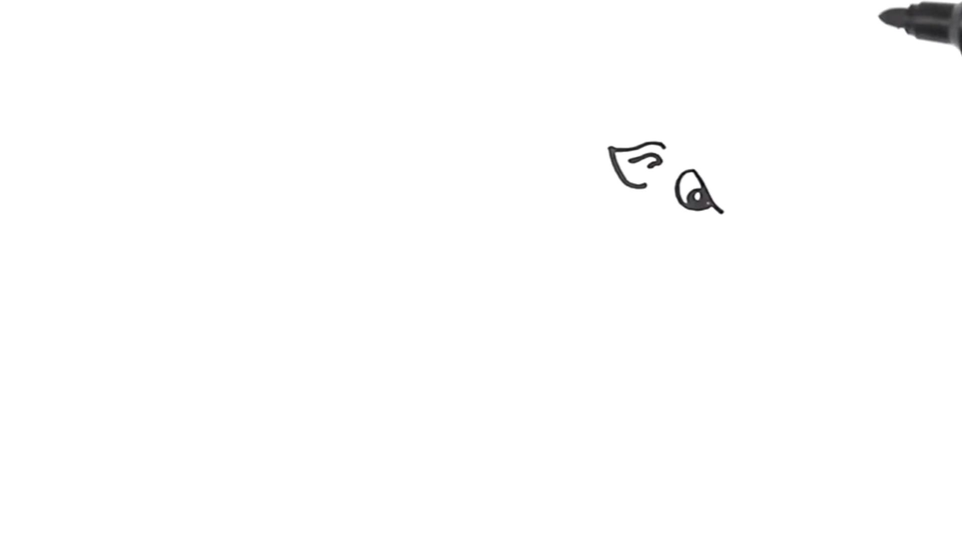 "A black marker is writing on a blank white surface, creating clear, bold lines."