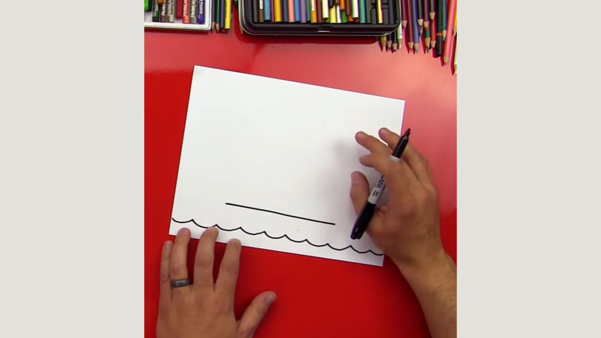"Visual tutorial demonstrating the process of sketching a wave, highlighting key drawing techniques and tips."