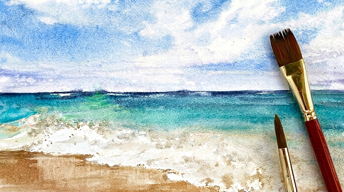 picture showing ocean painting.