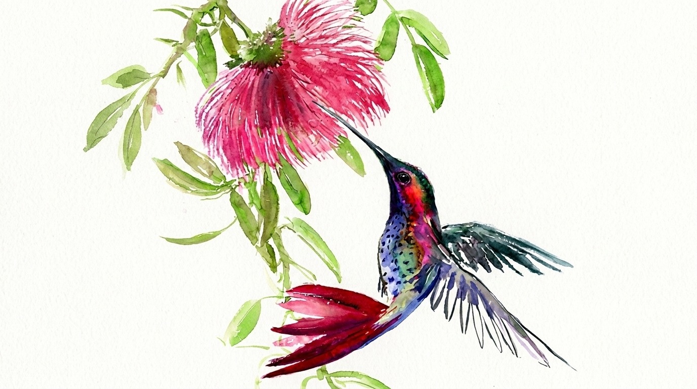 image showing hummingbird painting.
