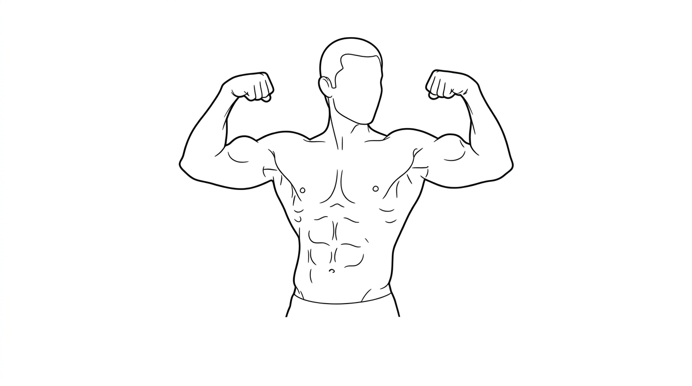 Male torso with defined abs and muscular proportions.