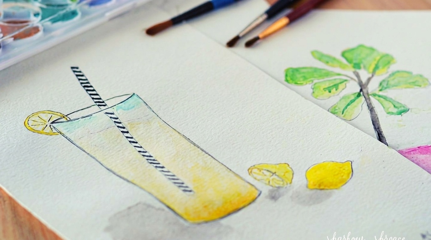 image showing an easy lemonde watercolor painting.
