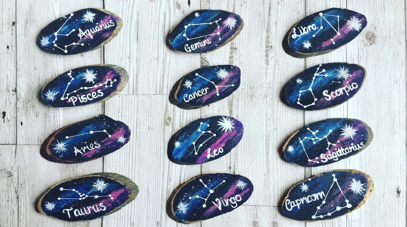 constellation painted rocks.