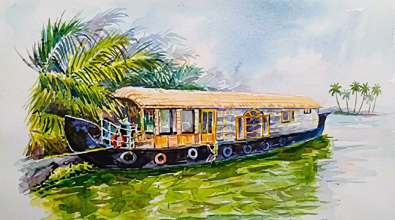 image showing boathouse painting.