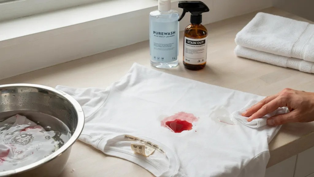 Fabric stain removal supplies and techniques for improving acrylic paint stain cleaning success.