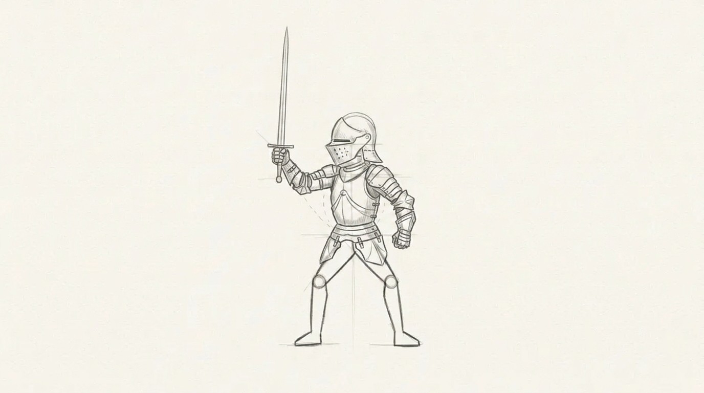 Knight armor showing chest plate and shoulder guards added to the body.