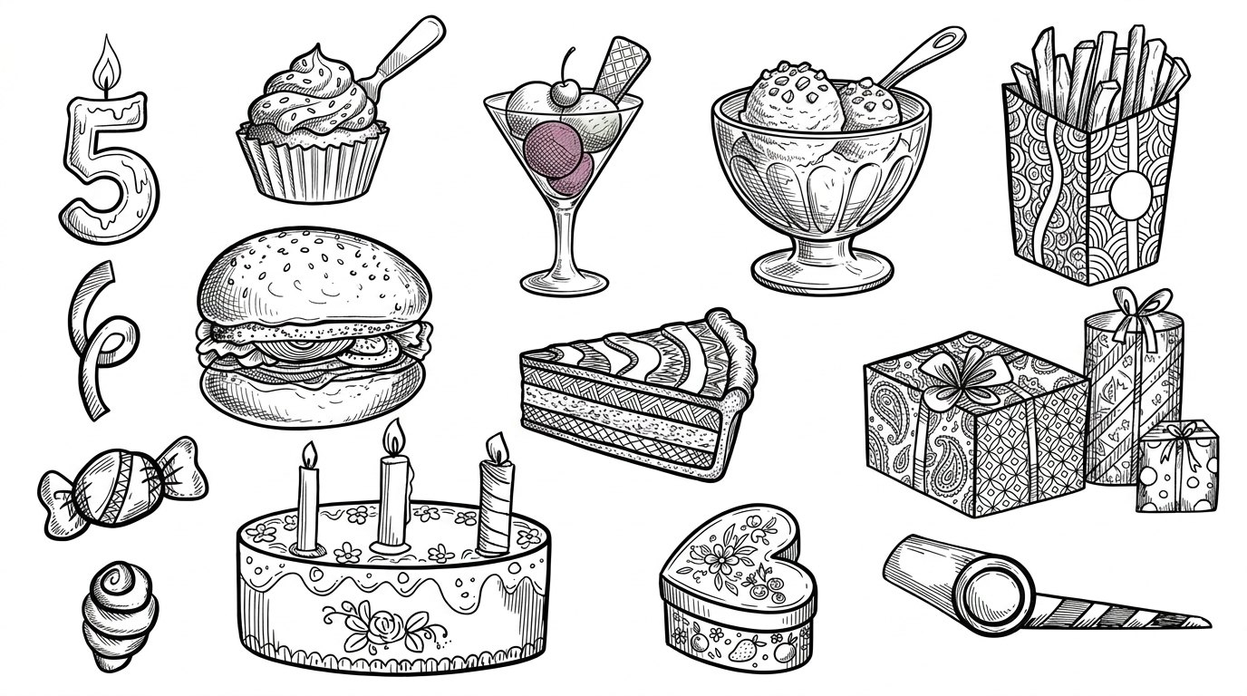 image showing easy food drawings.