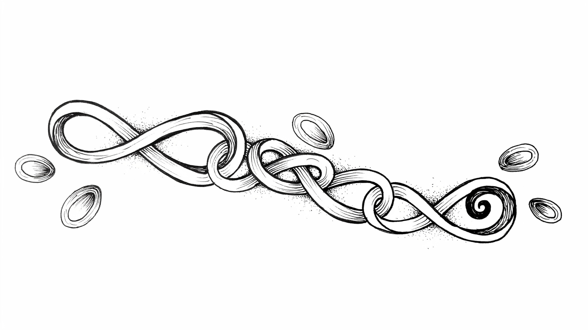 Ribbon loop Zentangle pattern.