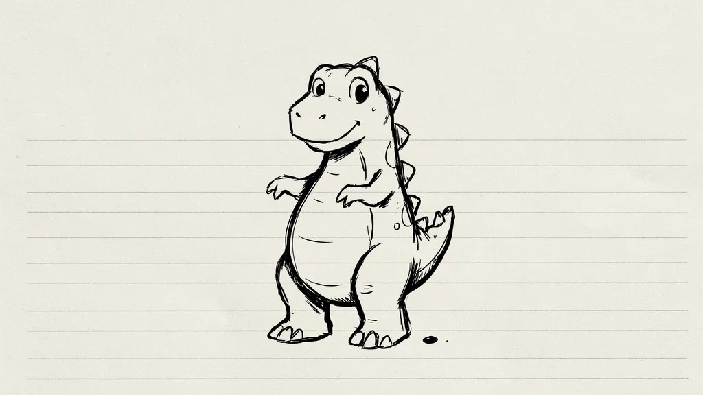 Easy dinosaur doodle