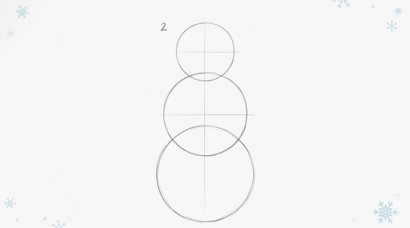 Three stacked circles forming the basic body structure of Frosty the Snowman