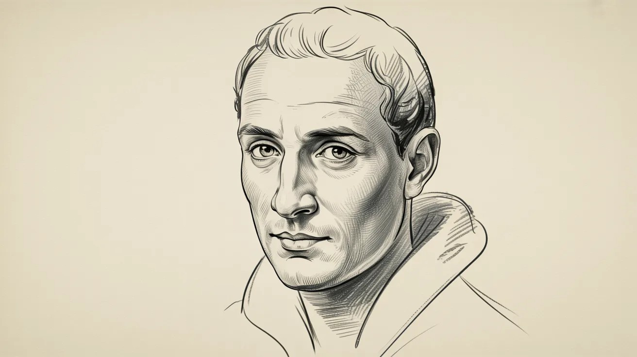 Renaissance inspired male portrait sketch showing facial structure, detailed eyes, shading, and realistic proportions with classical influence.