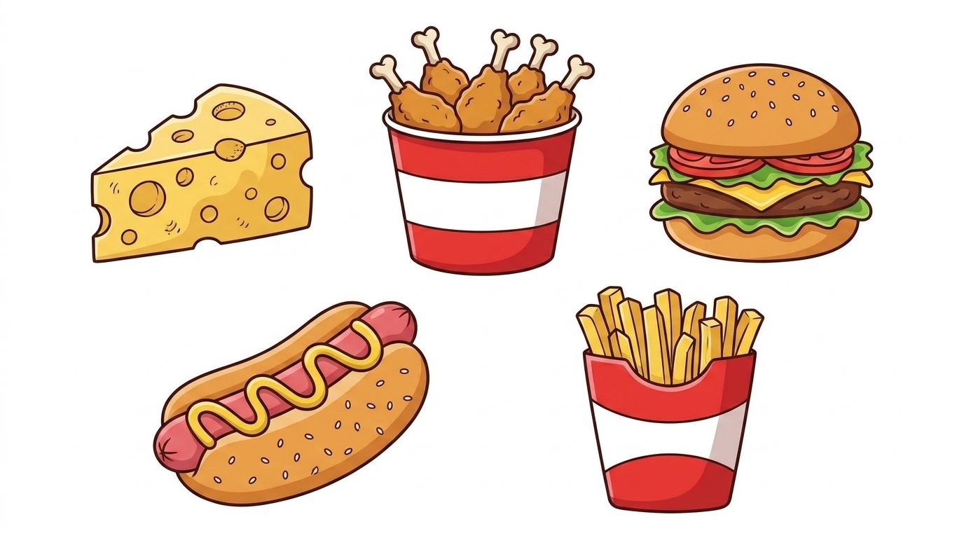 fast food drawing.