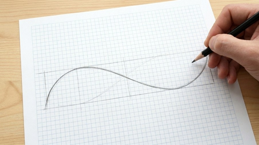 A simple curved line being drawn as the base of a vine.