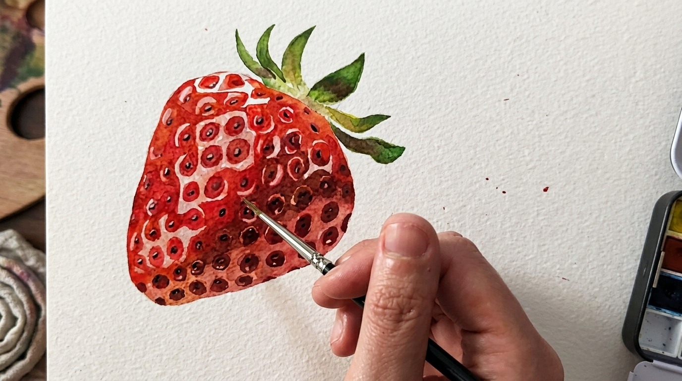picture showing strawberry painting.