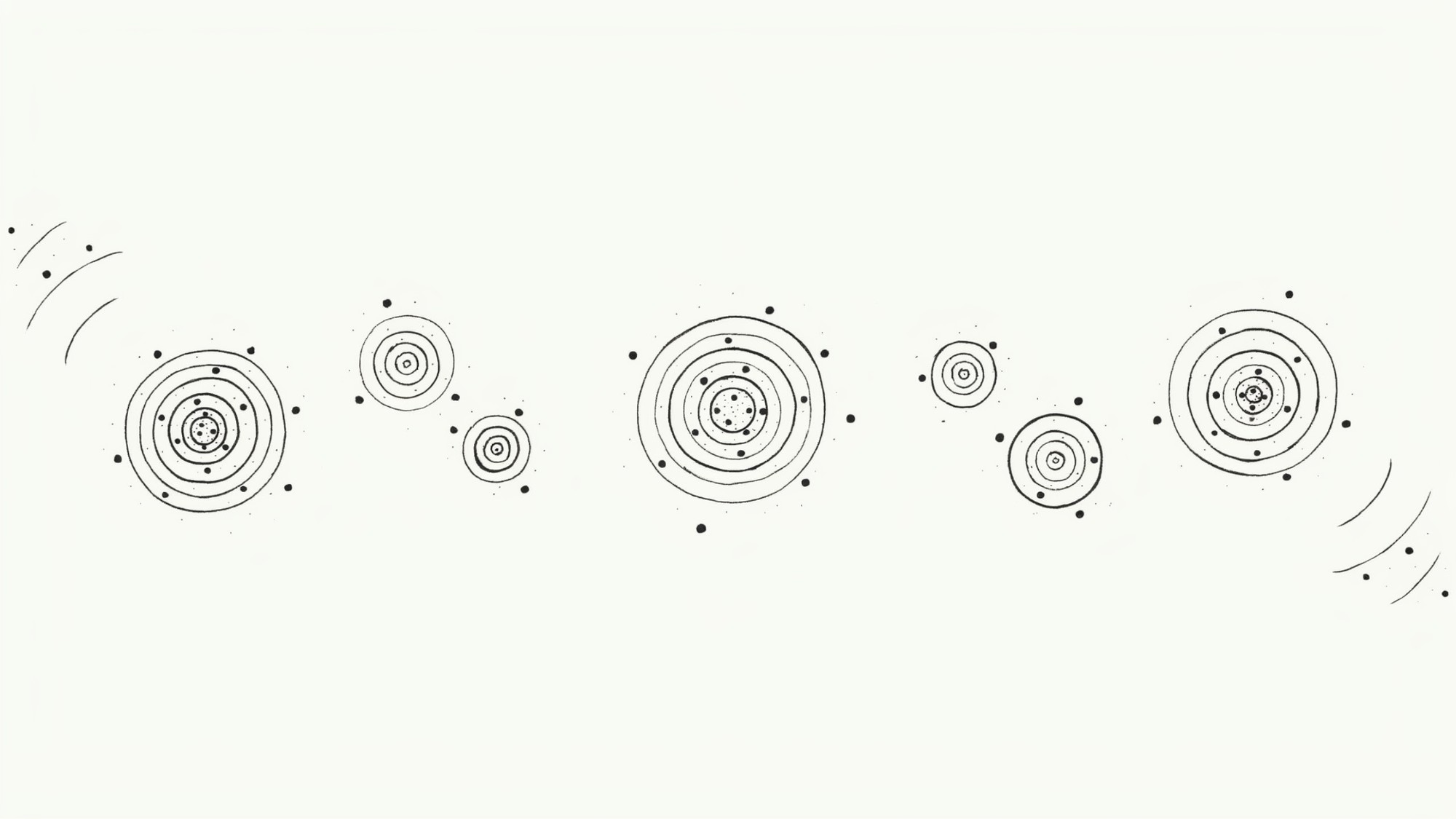Dots and orbit Zentangle pattern.
