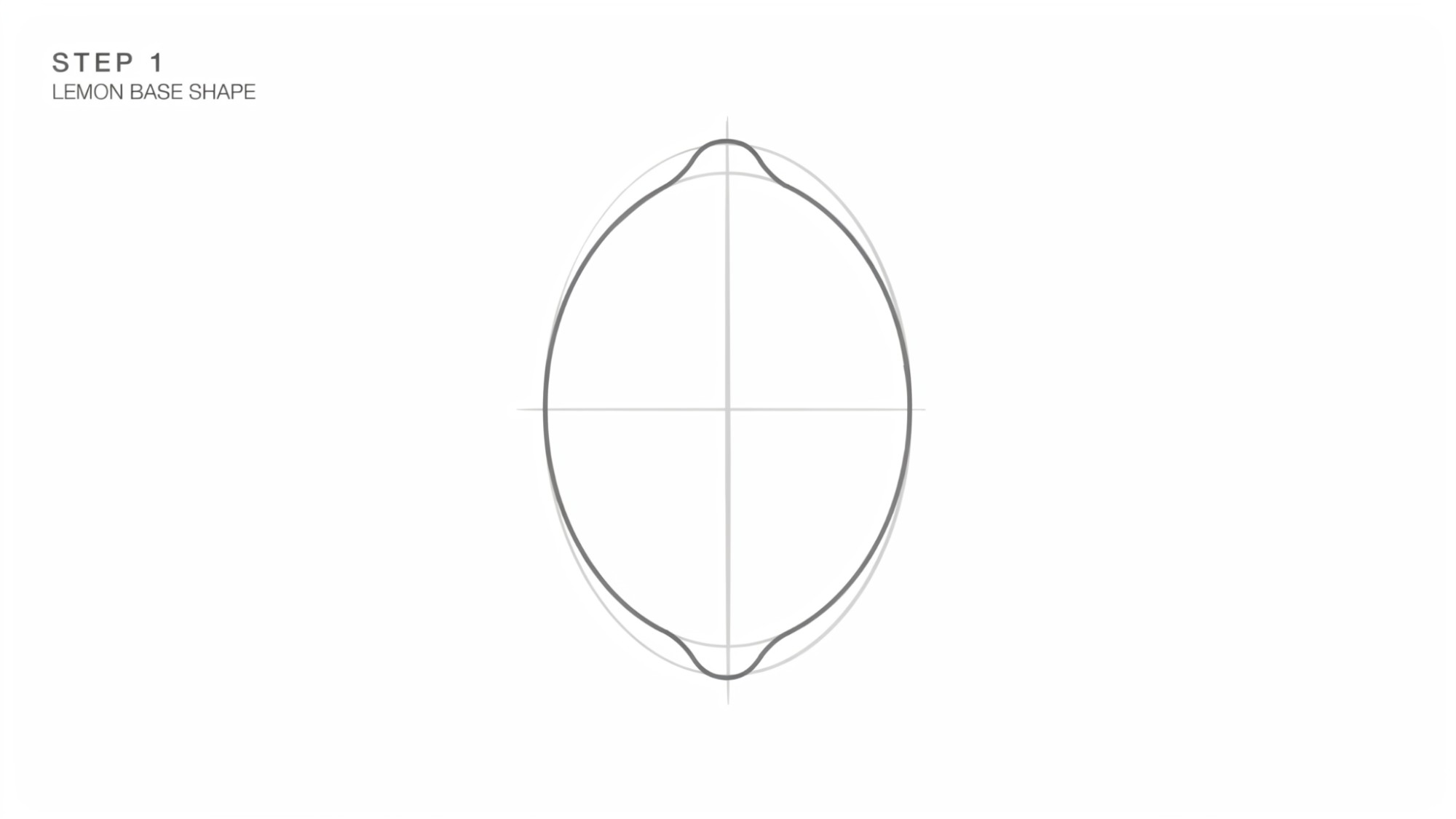 A simple oval shape forming the basic lemon structure.
