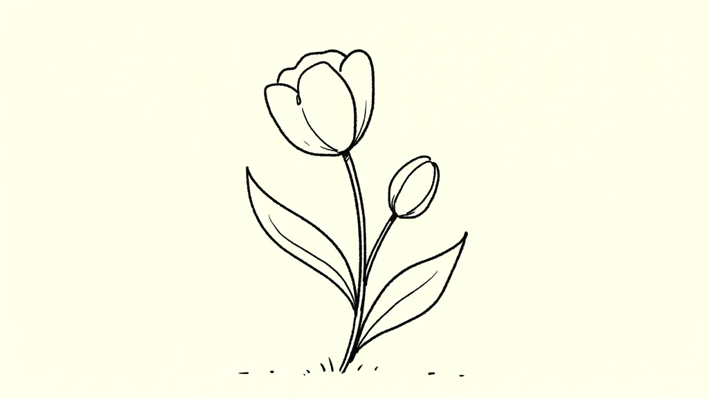 Tulip doodle drawing