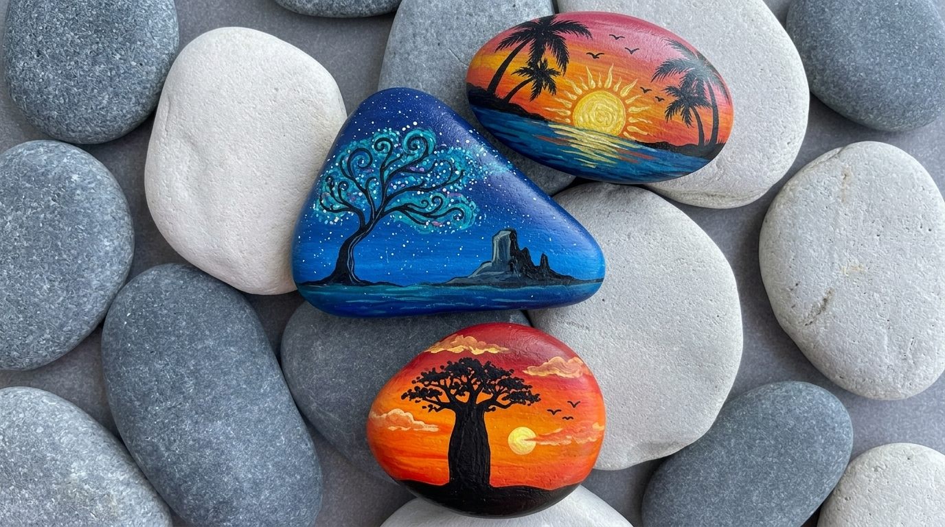 gradient painted rock.