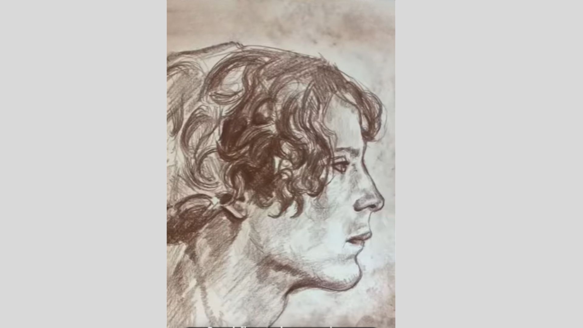 Illustration of a man with curly hair, featured in a Renaissance art tutorial about adding neck and background tone.